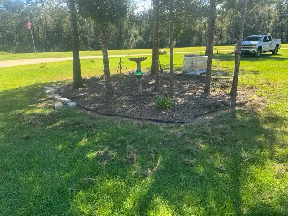 Landscape bed before stone edging was installed